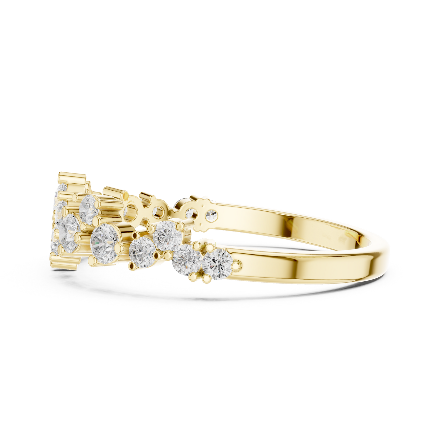Round Cut Lab Grown Diamond Ring in Yellow Gold