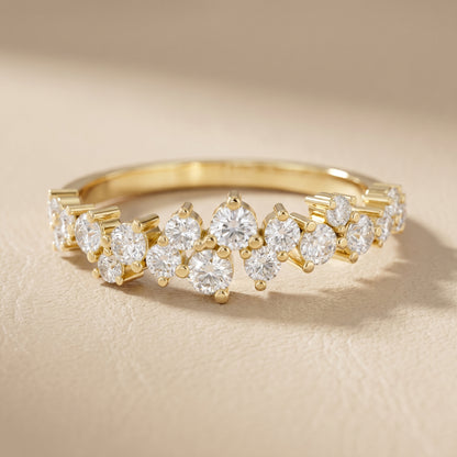 Round Cut Lab Grown Diamond Ring in Yellow Gold