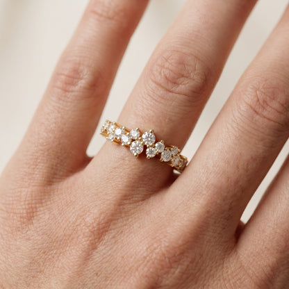 Round Cut Lab Grown Diamond Ring in Yellow Gold