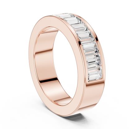 Emerald Cut Lab Grown Diamond Ring in Rose Gold
