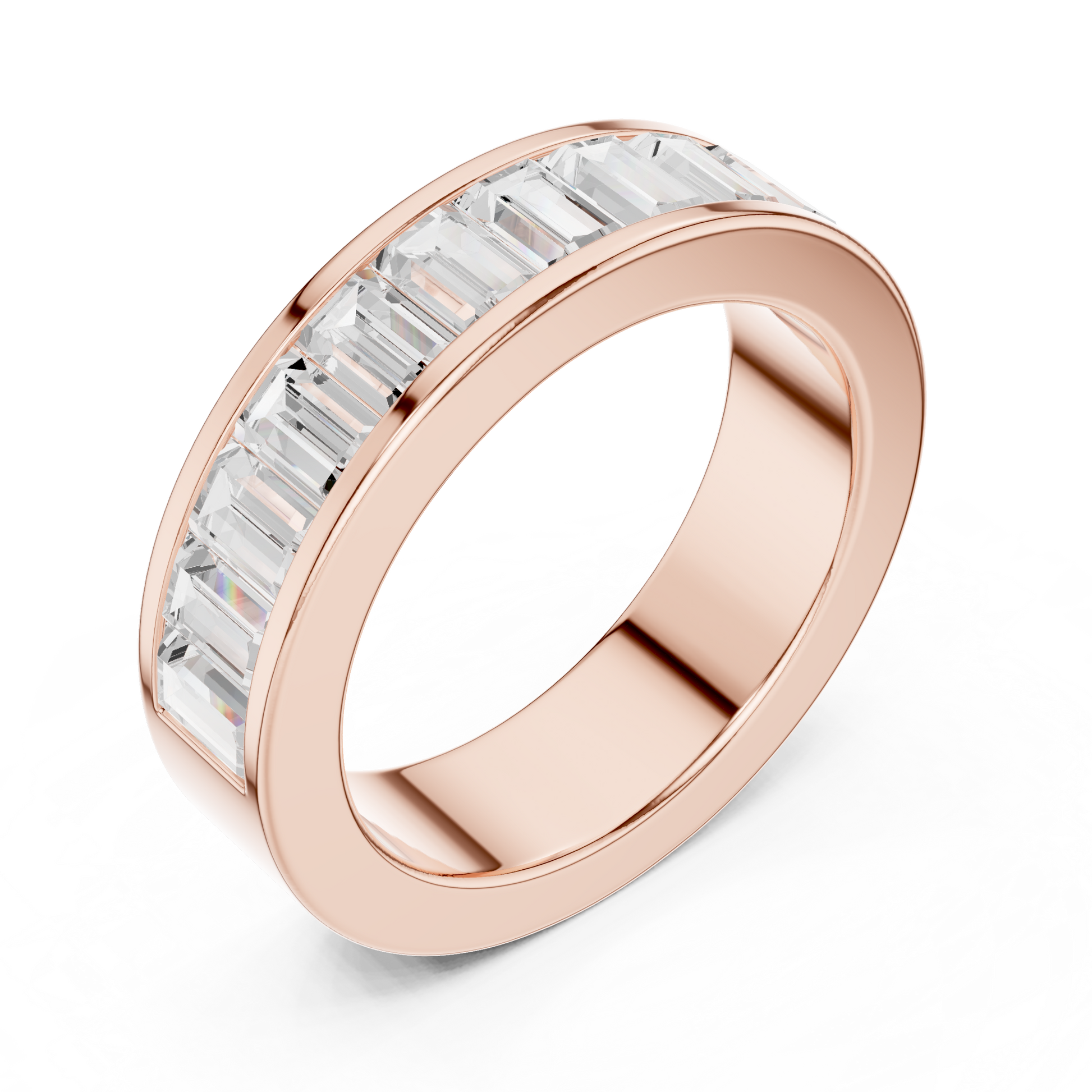 Emerald Cut Lab Grown Diamond Ring in Rose Gold