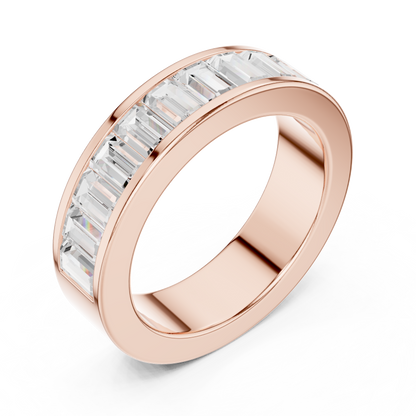 Emerald Cut Lab Grown Diamond Ring in Rose Gold