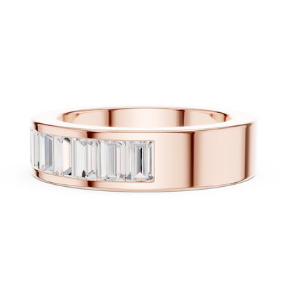 Emerald Cut Lab Grown Diamond Ring in Rose Gold