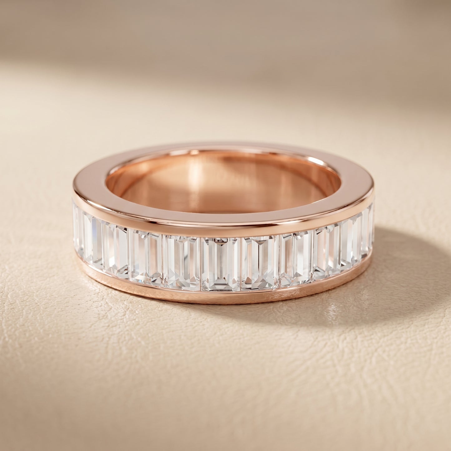 Emerald Cut Lab Grown Diamond Ring in Rose Gold