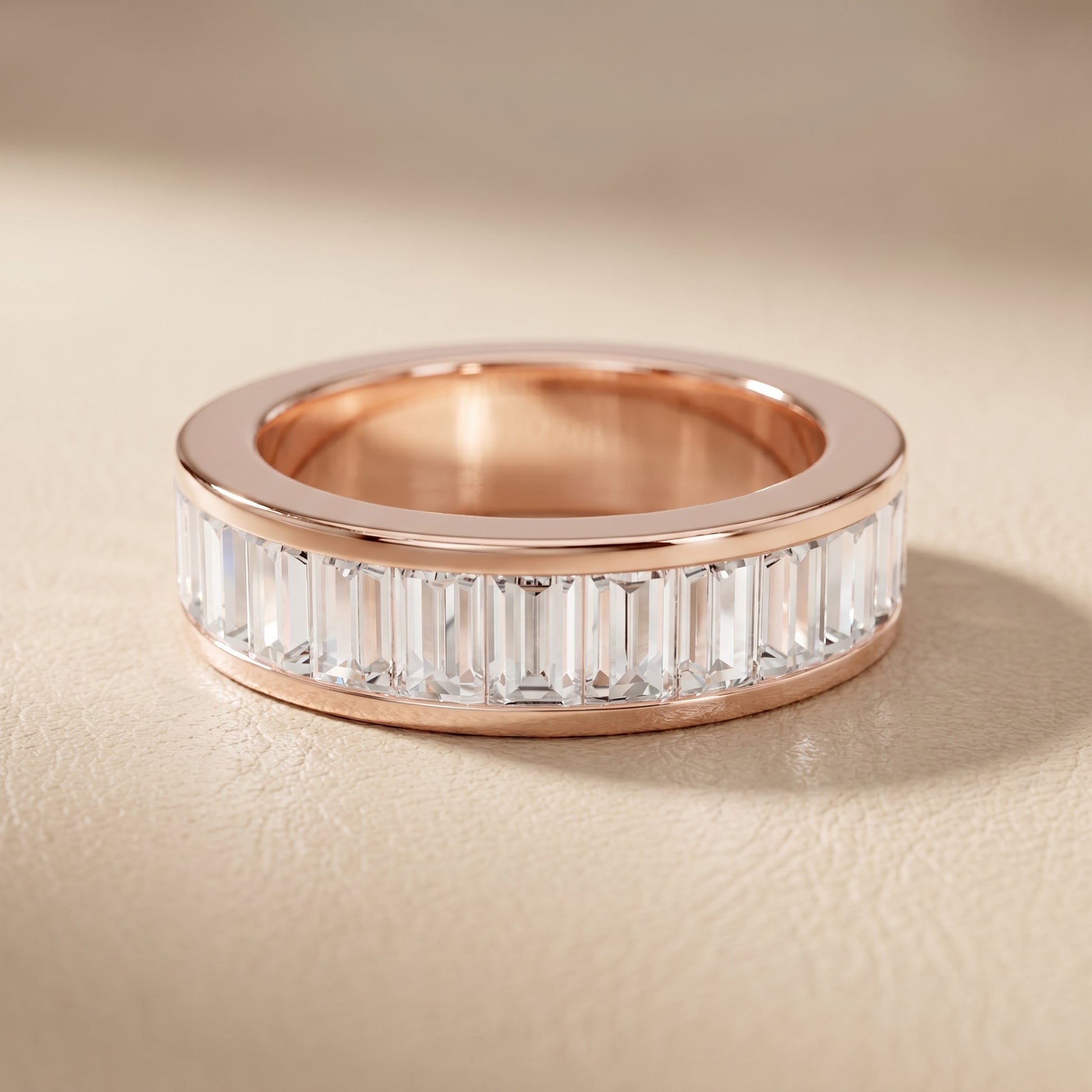 Emerald Cut Lab Grown Diamond Ring in Rose Gold