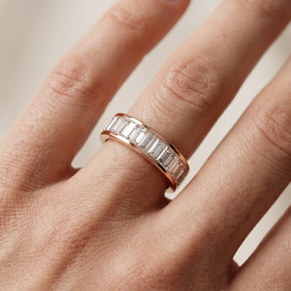 Emerald Cut Lab Grown Diamond Ring in Rose Gold