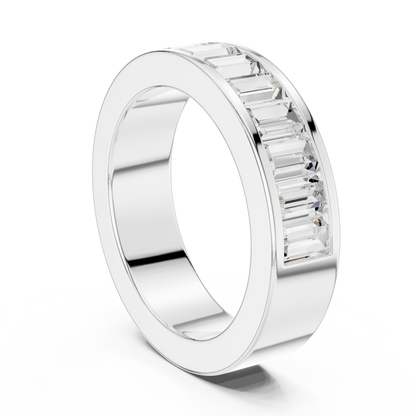 Emerald Cut Lab Grown Diamond Ring in White Gold