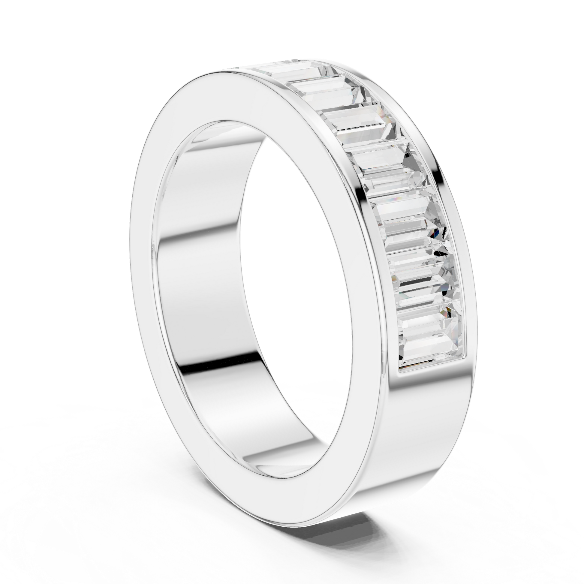 Emerald Cut Lab Grown Diamond Ring in Silver