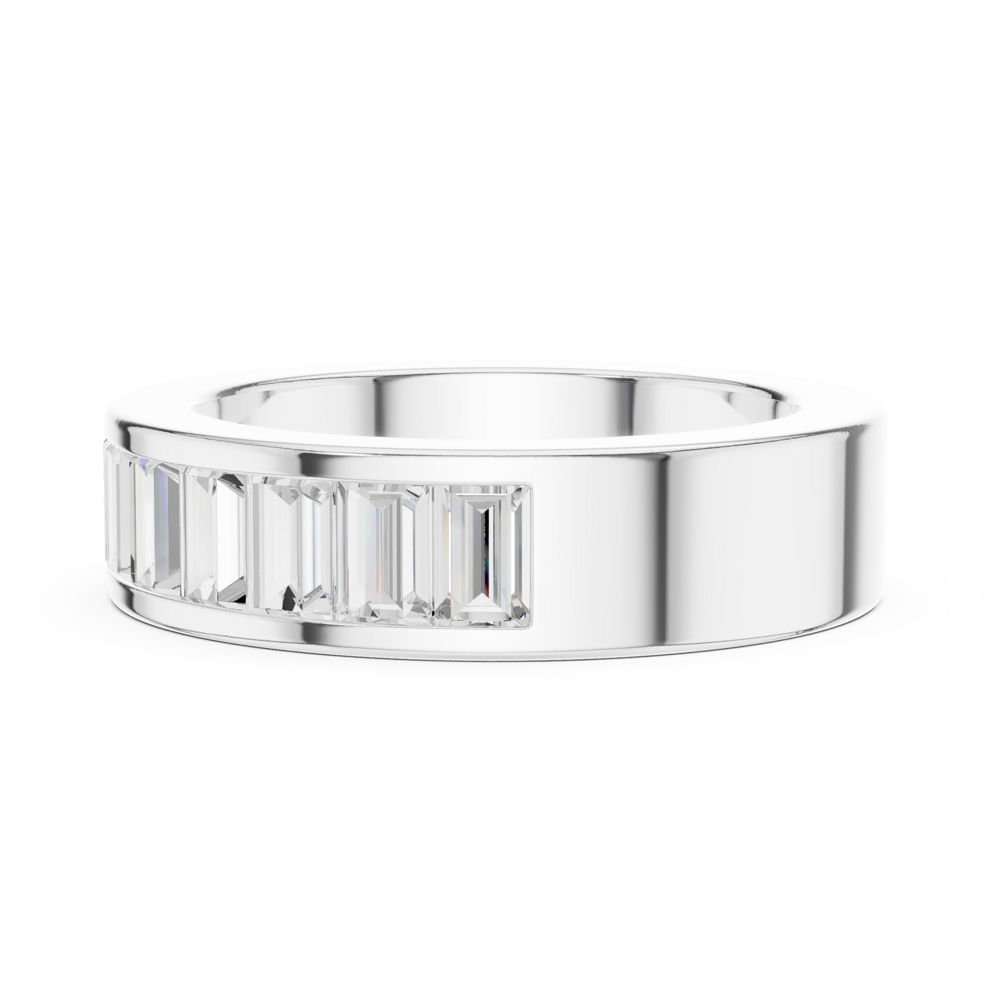 Emerald Cut Lab Grown Diamond Ring in White Gold