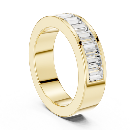 Emerald Cut Lab Grown Diamond Ring in Yellow Gold