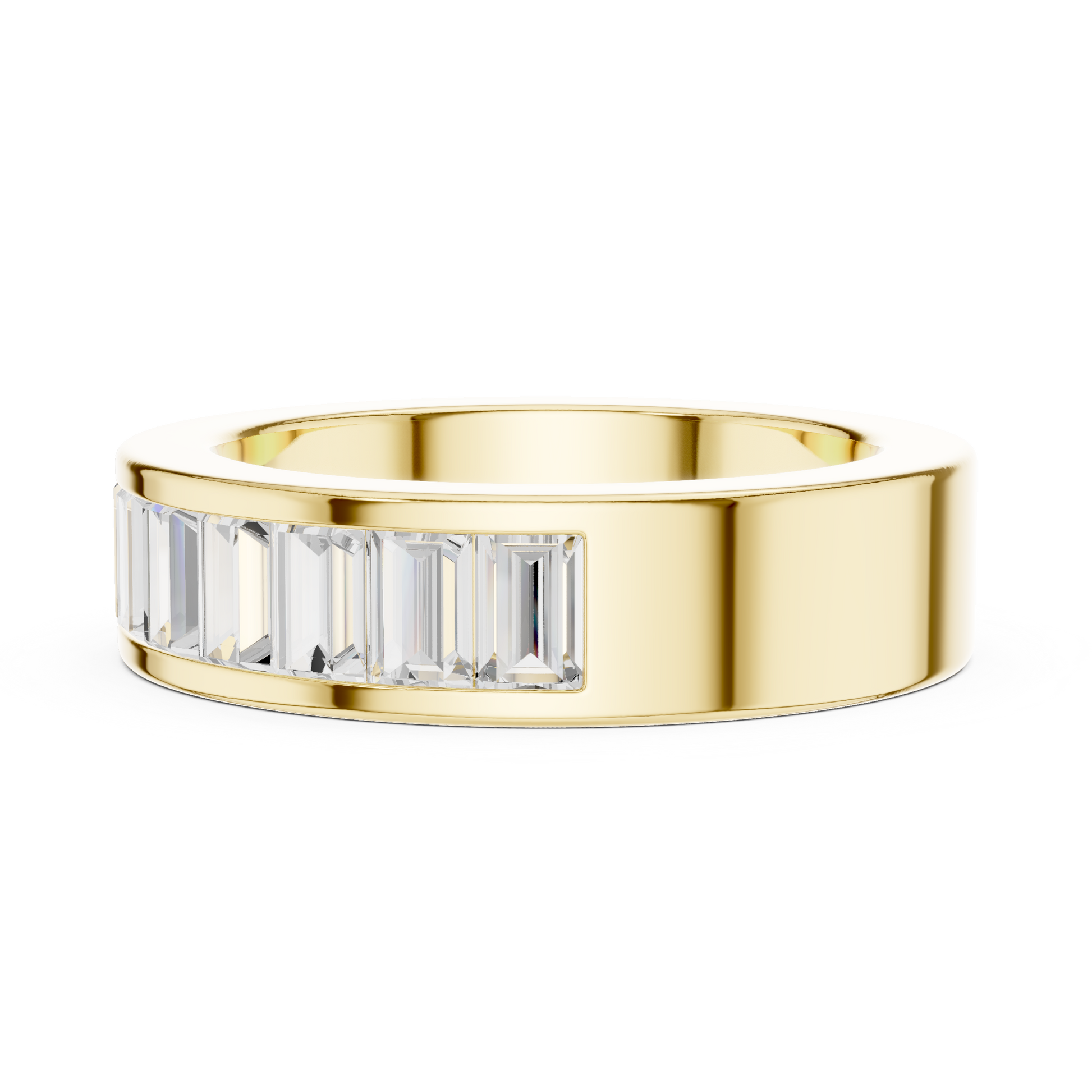 Emerald Cut Lab Grown Diamond Ring in Yellow Gold