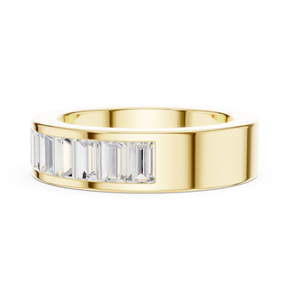 Emerald Cut Lab Grown Diamond Ring in Yellow Gold