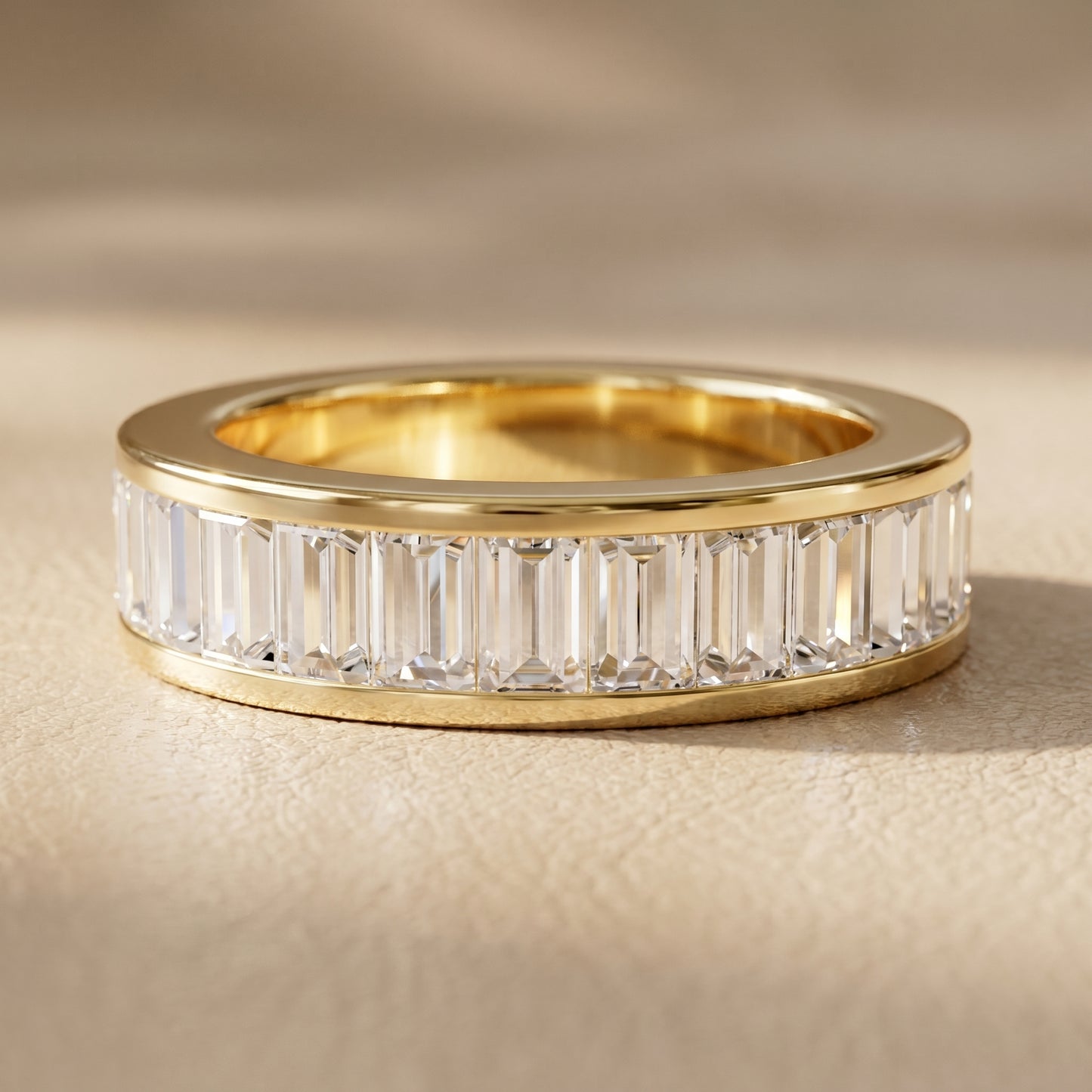 Emerald Cut Lab Grown Diamond Ring in Yellow Gold