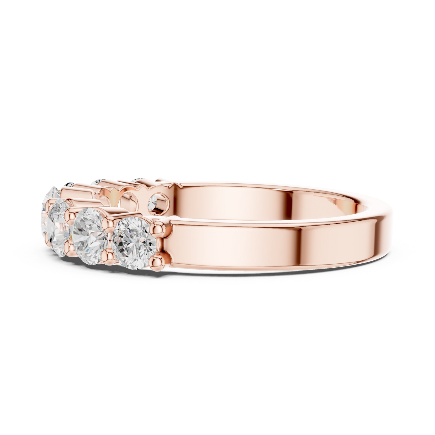 Round Cut Lab Grown Diamond Ring in Rose Gold