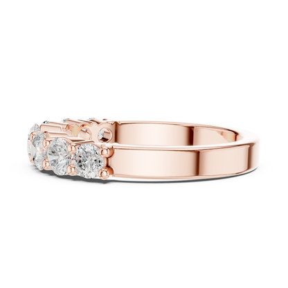 Round Cut Lab Grown Diamond Ring in Rose Gold