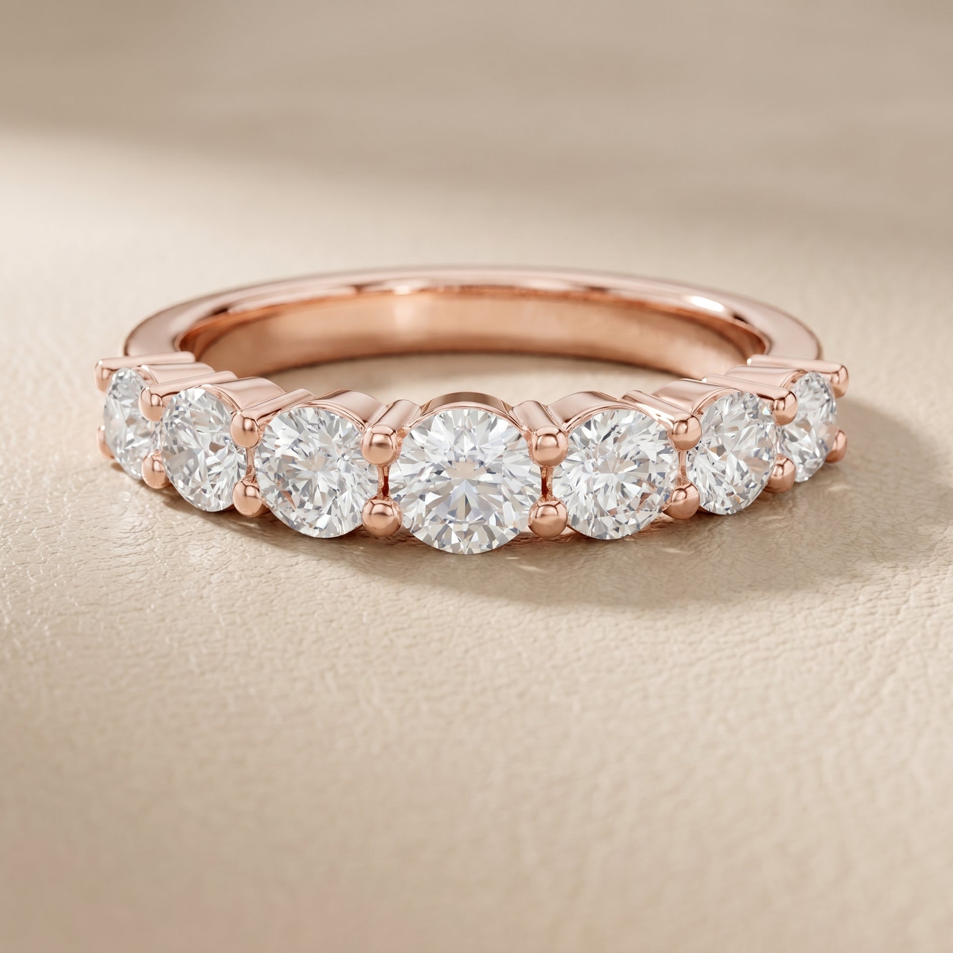 Round Cut Lab Grown Diamond Ring in Rose Gold