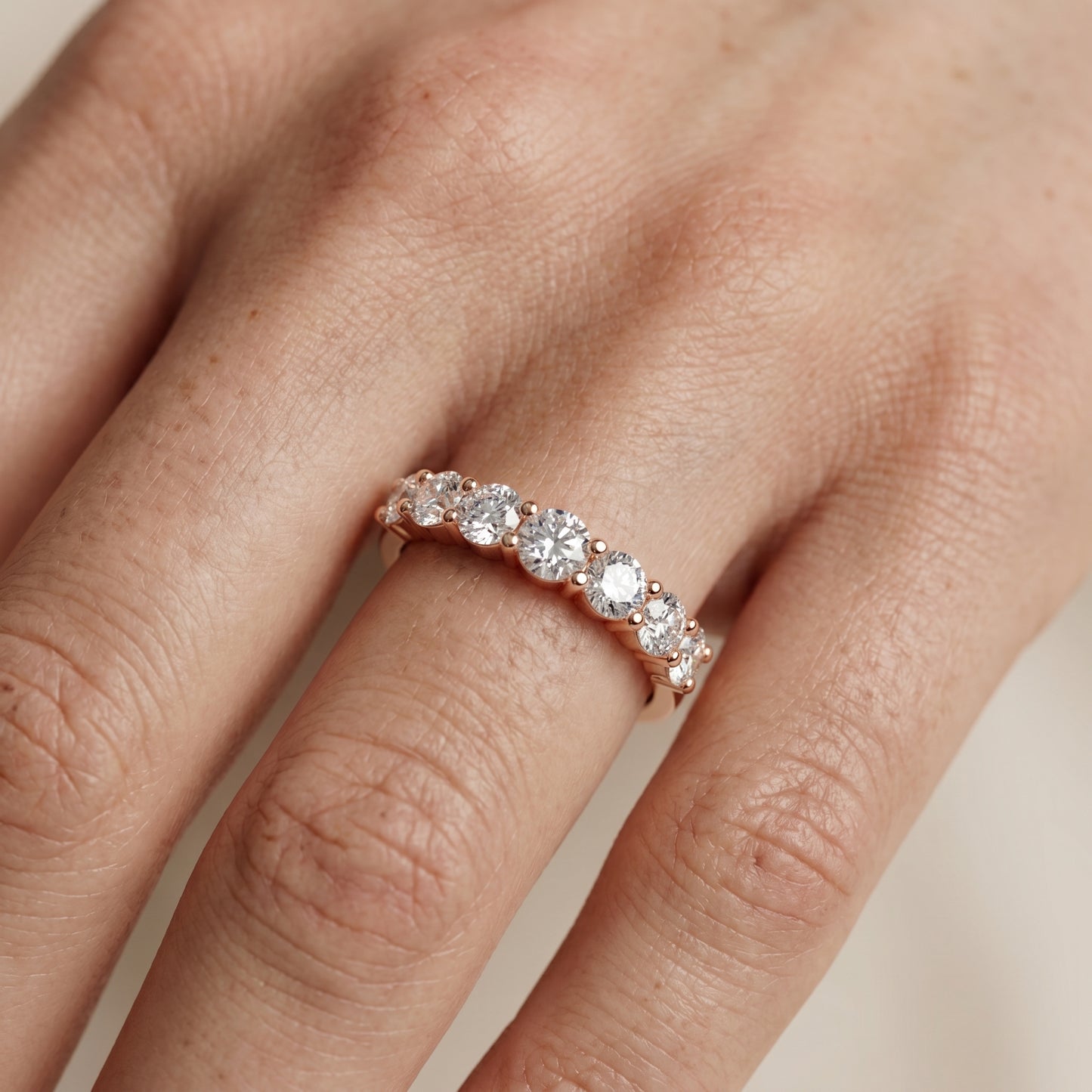 Round Cut Lab Grown Diamond Ring in Rose Gold