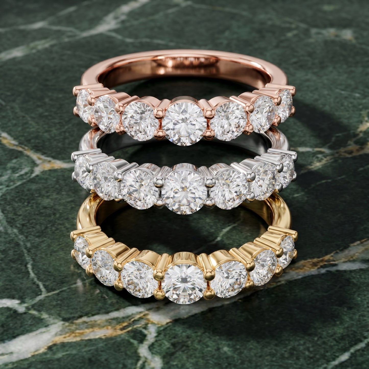 Round Cut Lab Grown Diamond Ring in White Gold
