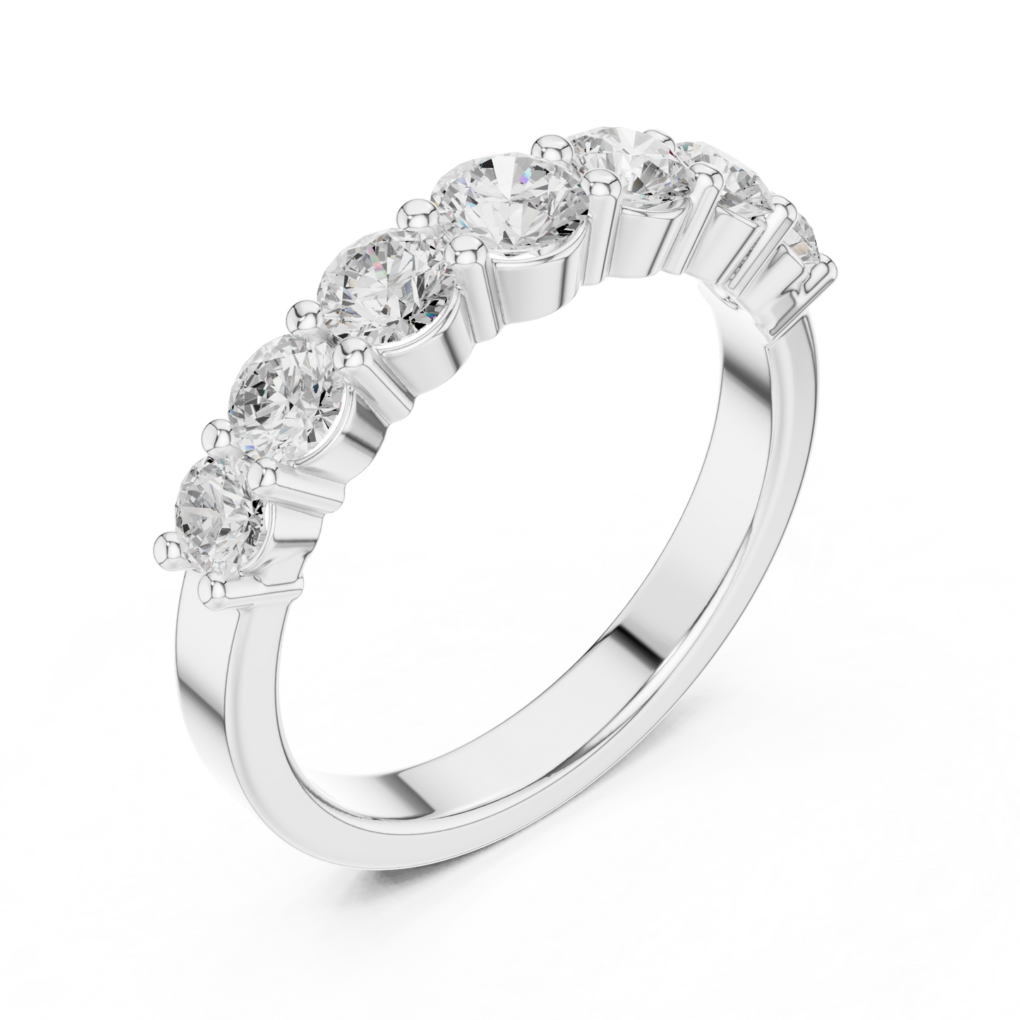 Round Cut Lab Grown Diamond Ring in White Gold