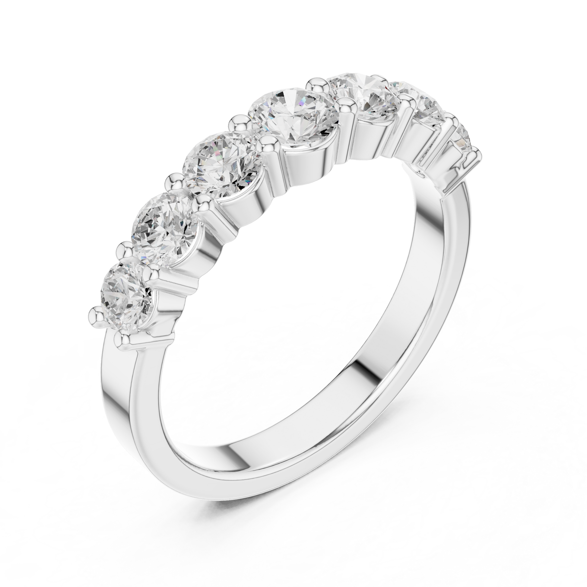Round Cut Lab Grown Diamond Ring in Silver