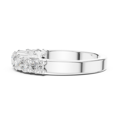 Round Cut Lab Grown Diamond Ring in White Gold