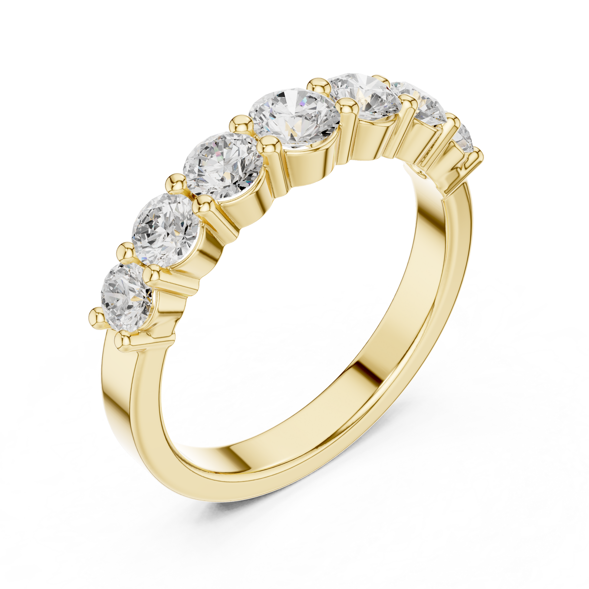Round Cut Lab Grown Diamond Ring in Yellow Gold