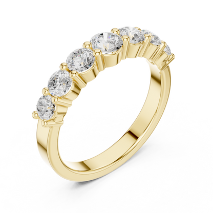 Round Cut Lab Grown Diamond Ring in Yellow Gold