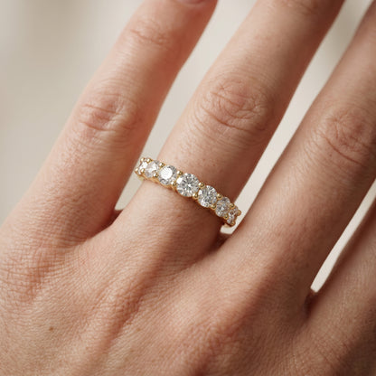 Round Cut Lab Grown Diamond Ring in Yellow Gold