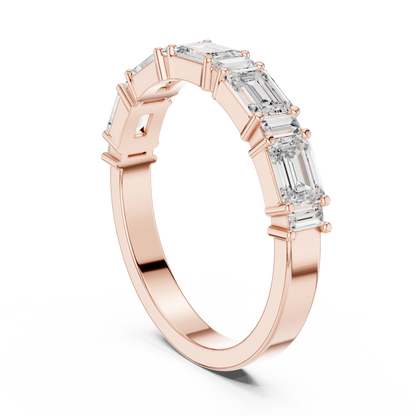 Emerald Cut Lab Grown Diamond Ring in Rose Gold