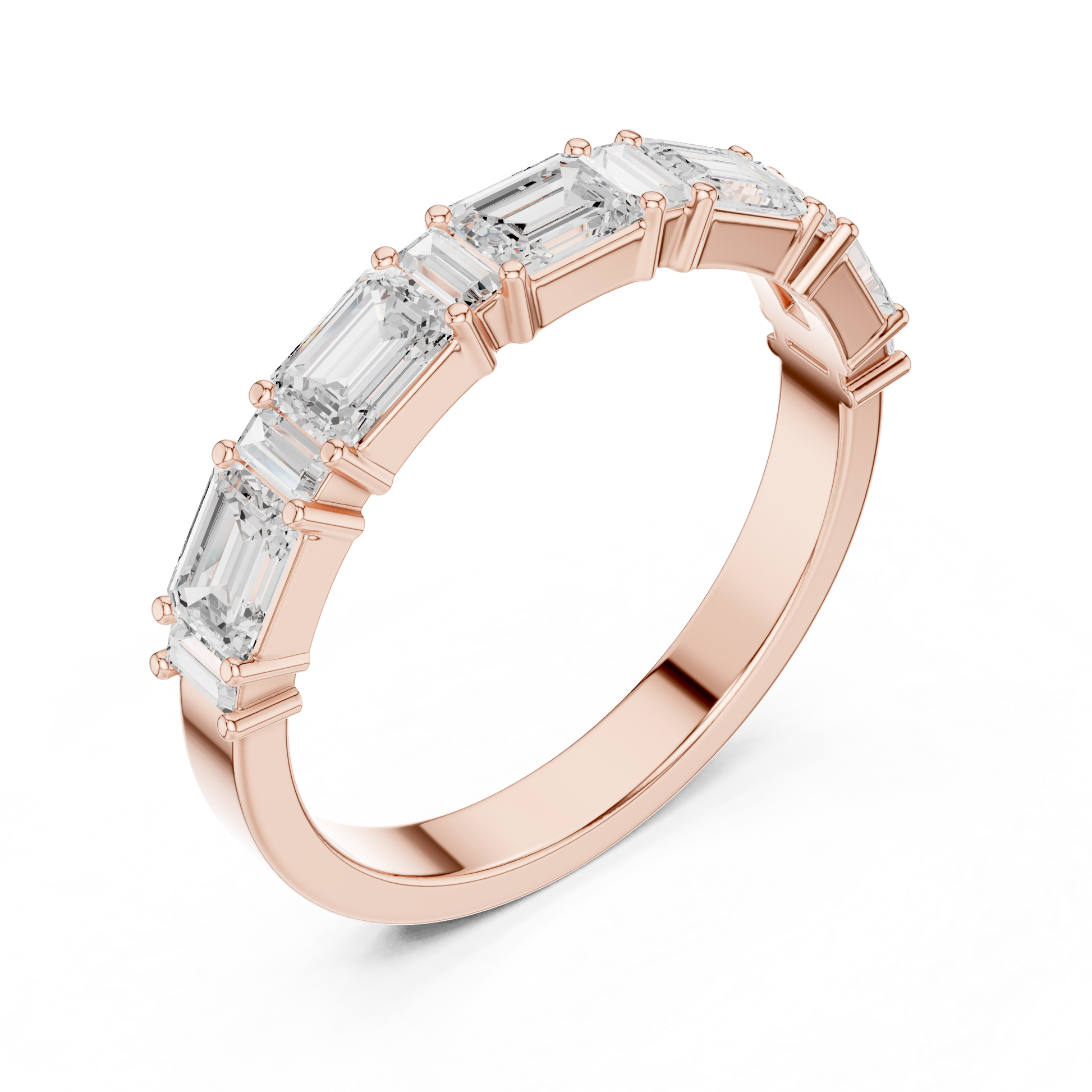 Emerald Cut Lab Grown Diamond Ring in Rose Gold