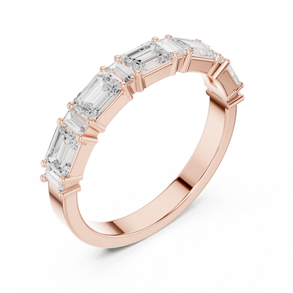 Emerald Cut Lab Grown Diamond Ring in Rose Gold