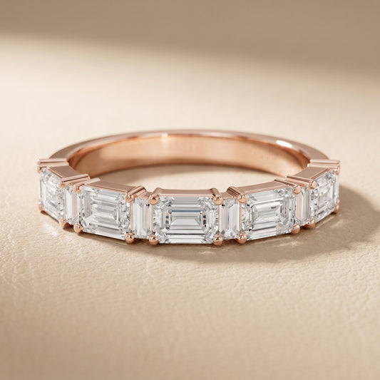 Emerald Cut Lab Grown Diamond Ring in Rose Gold
