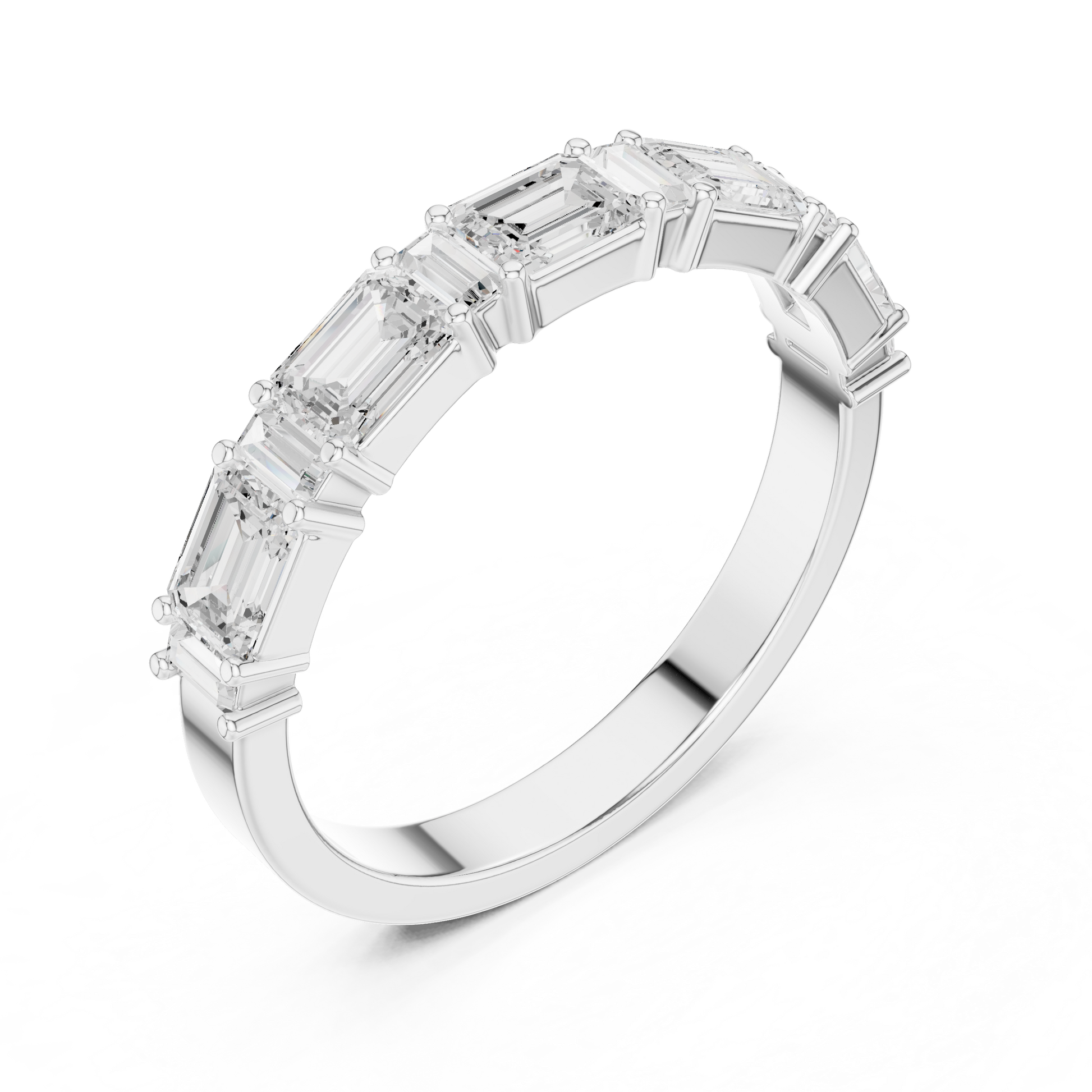 Emerald Cut Lab Grown Diamond Ring in Platinum