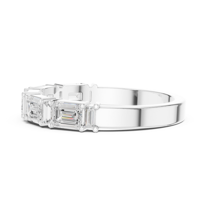 Emerald Cut Lab Grown Diamond Ring in White Gold