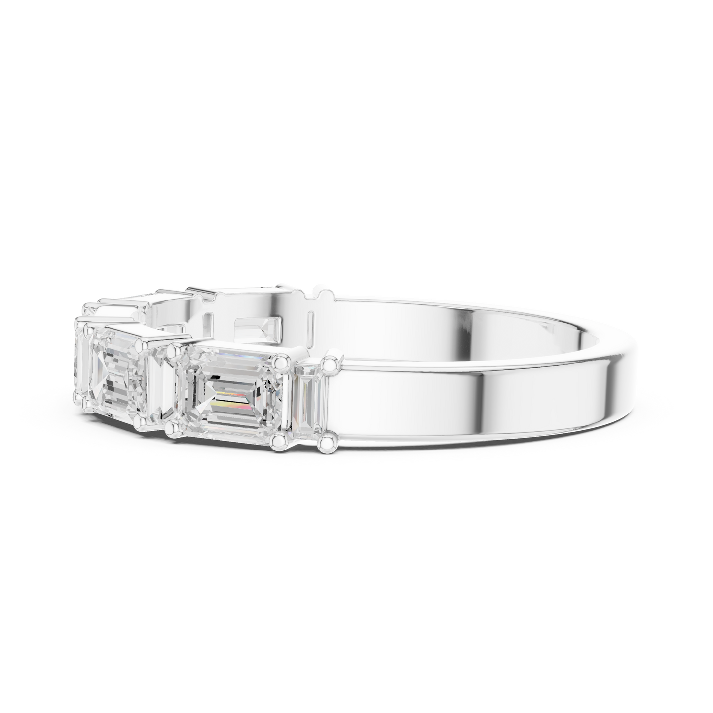 Emerald Cut Lab Grown Diamond Ring in Platinum