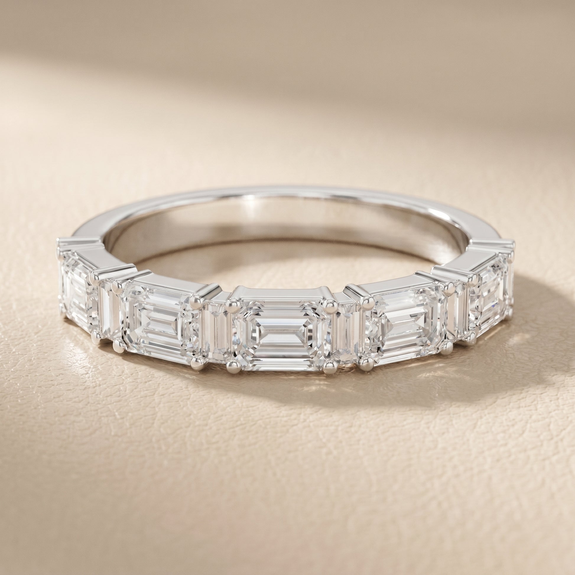 Emerald Cut Lab Grown Diamond Ring in Platinum