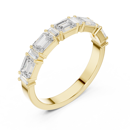 Emerald Cut Lab Grown Diamond Ring in Yellow Gold