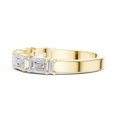 Emerald Cut Lab Grown Diamond Ring in Yellow Gold