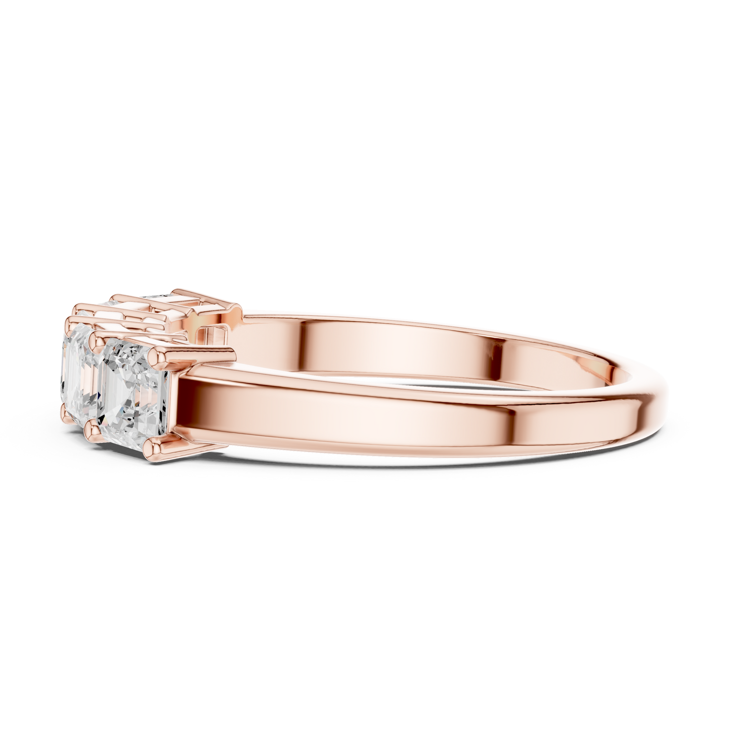 Asscher Cut Lab Grown Diamond Ring in Rose Gold