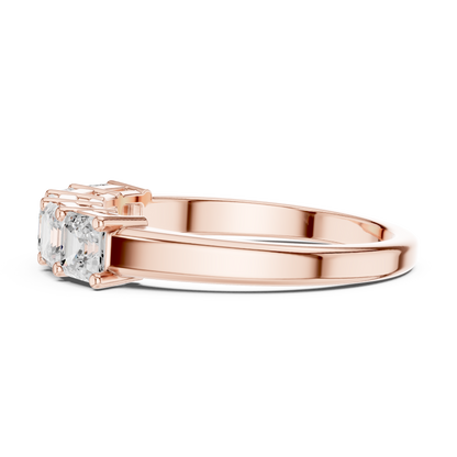 Asscher Cut Lab Grown Diamond Ring in Rose Gold