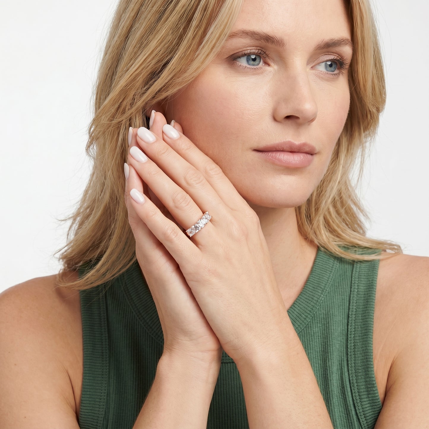 Asscher Cut Lab Grown Diamond Ring in Rose Gold
