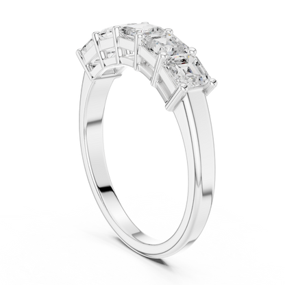 Asscher Cut Lab Grown Diamond Ring in White Gold