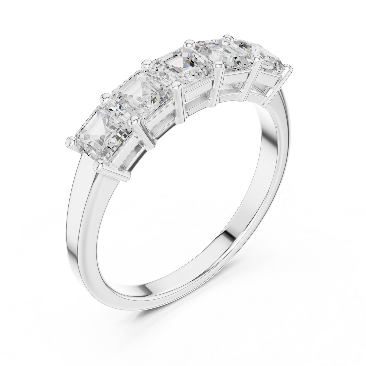 Asscher Cut Lab Grown Diamond Ring in Platinum
