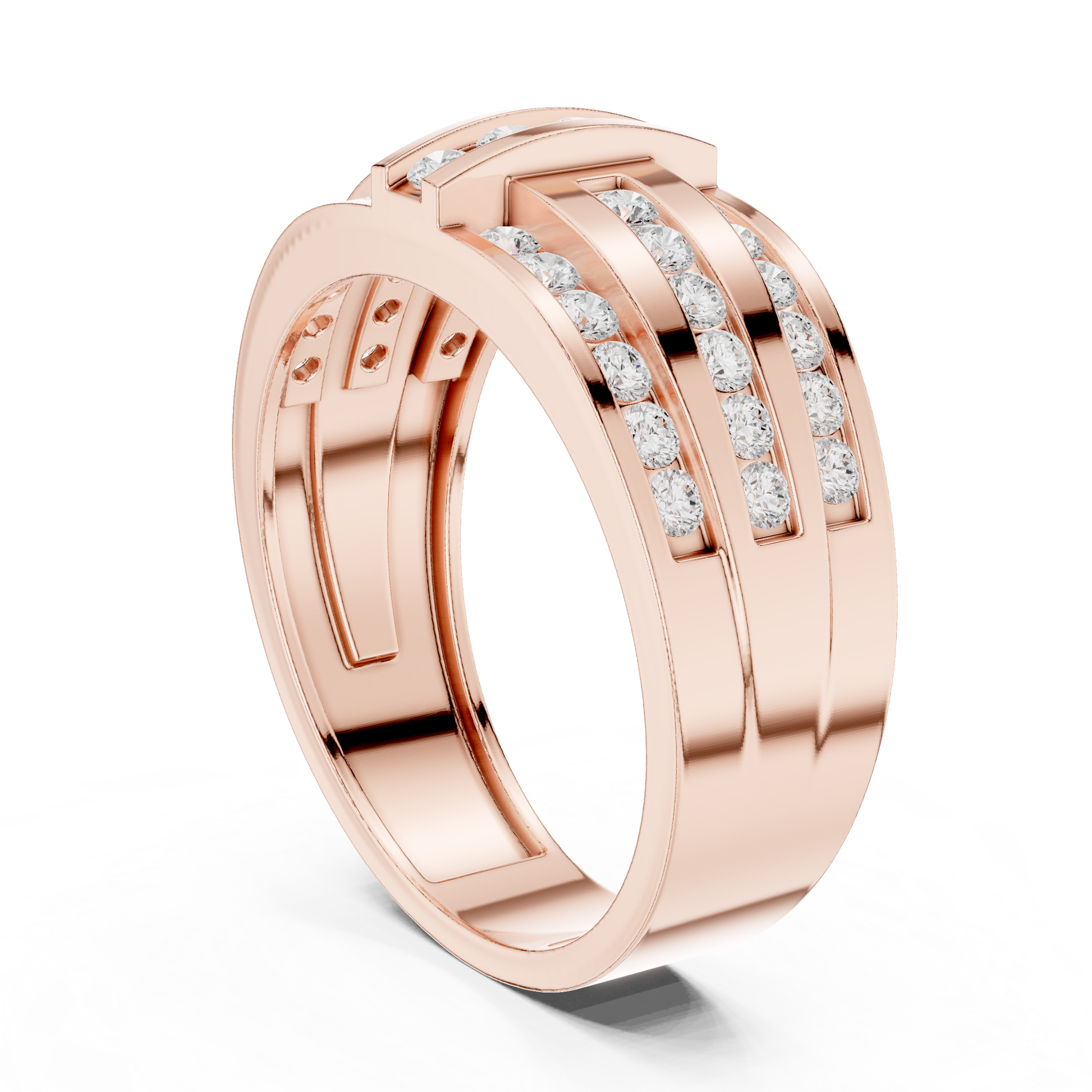 Round Cut Lab Grown Diamond Ring in Rose Gold