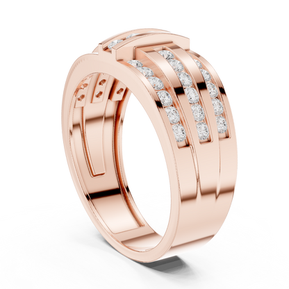 Round Cut Lab Grown Diamond Ring in Rose Gold