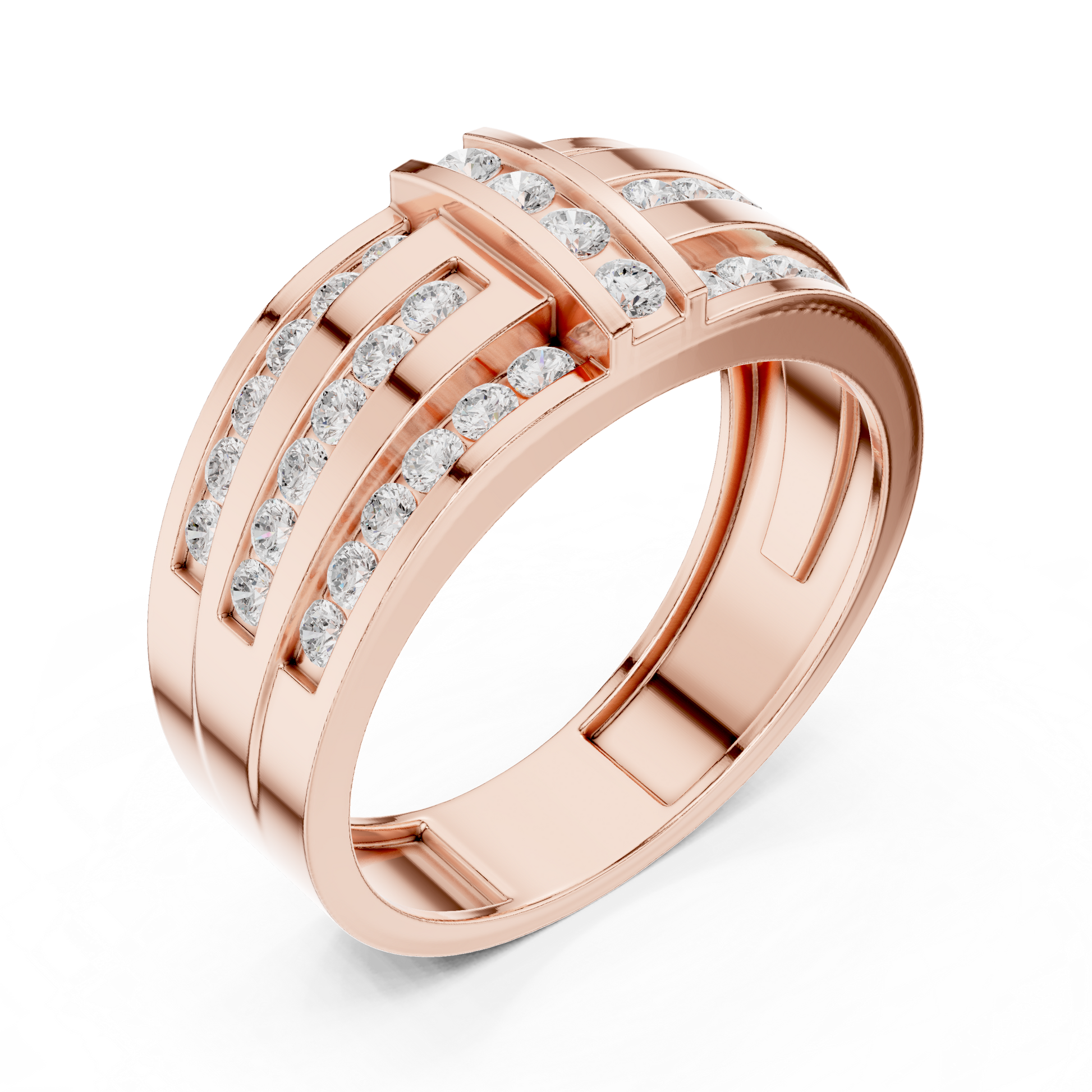 Round Cut Lab Grown Diamond Ring in Rose Gold