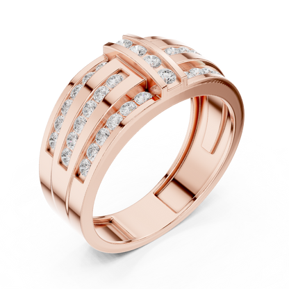 Round Cut Lab Grown Diamond Ring in Rose Gold
