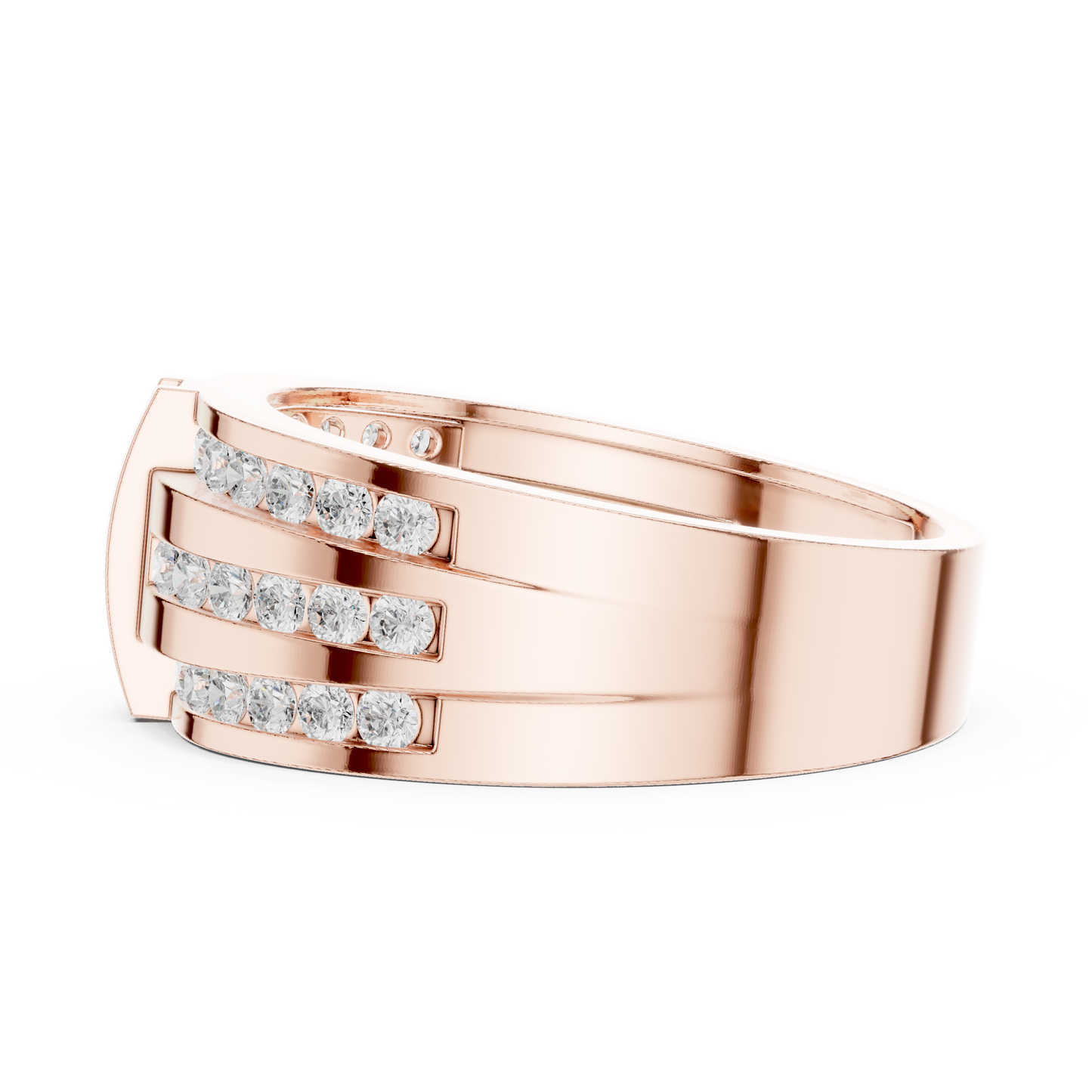 Round Cut Lab Grown Diamond Ring in Rose Gold
