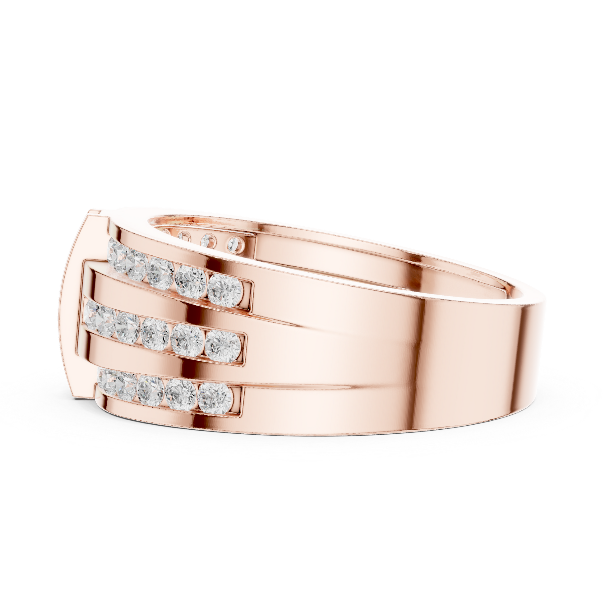 Round Cut Lab Grown Diamond Ring in Rose Gold