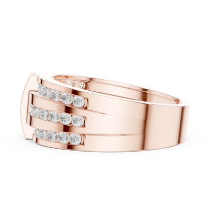 Round Cut Lab Grown Diamond Ring in Rose Gold
